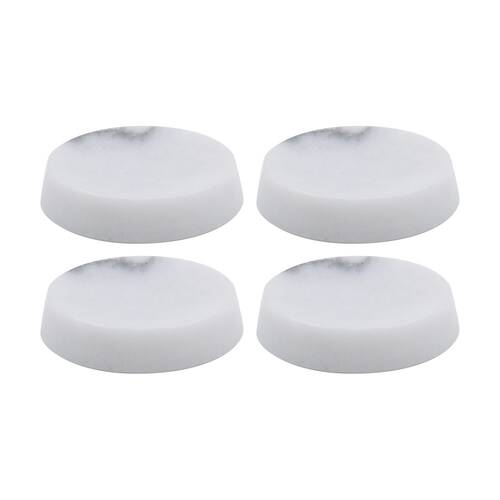 4PK NF Living Round Soap Dish 12x3cm Marble For Bathrooms - White