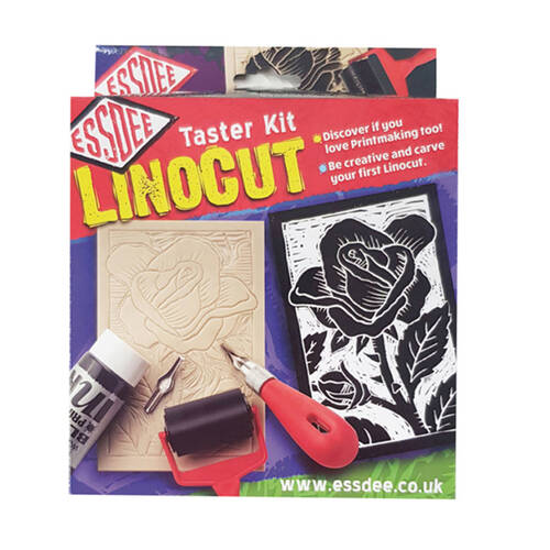 Essdee Linocut Beginners Cutting and Printmaking Starter Art Kit Red