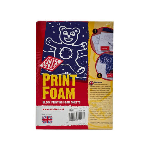 10pc Essdee 10mm Thick Beginners Washable Block Printing Foam Pack A5