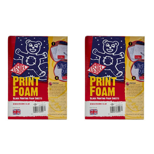 2x 10pc Essdee 10mm Thick Beginners Washable Block Printing Foam Pack A5