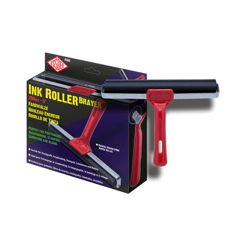 Essdee Boxed Lino Sturdy Hard Rubber Printmaking Ink Roller 200mm Red