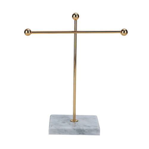 NF Living Jewellery Holder 10x23 Elegant Design Marble Metal Organizer Gold