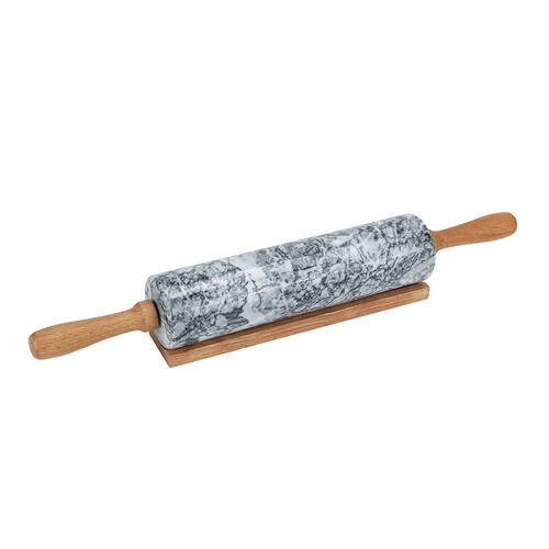 NF Living Rolling Pin for Baking Dough Easy Grip 46x7cm Marble