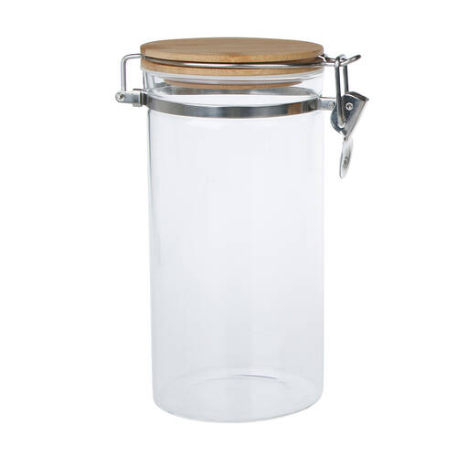 NF Living Glass Cannister Airtight Seal 10x20cm Solid Clear