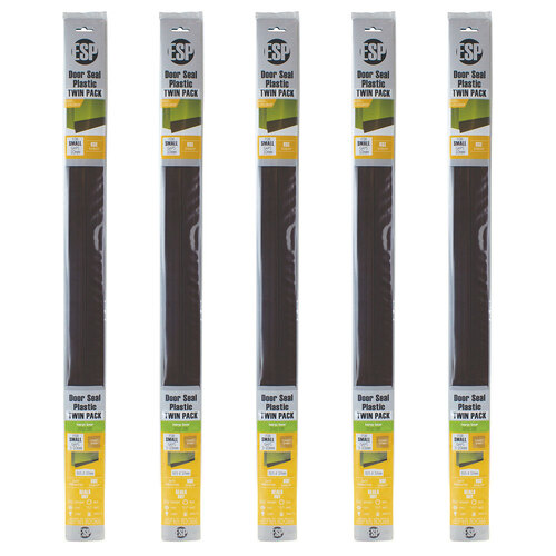 10pc ESP Plastic Door Seal Self Adhesive Brown  915x37mm