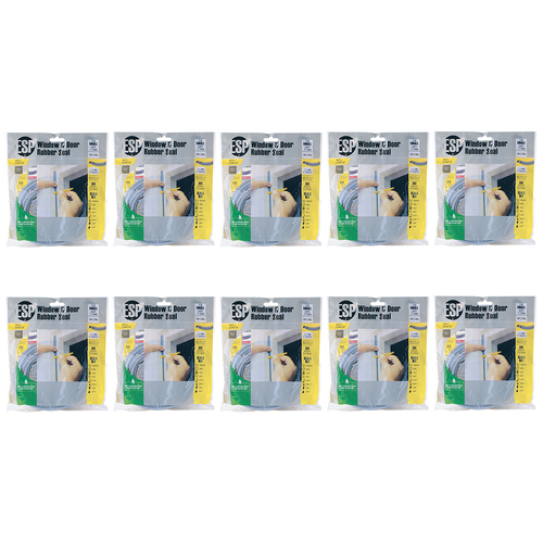 10PK ESP Window & Door Rubber P-Shaped Weather Seal 6x9mm Grey 