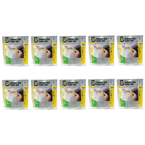 10PK ESP Window & Door Rubber P-Shaped Weather Seal 6x9mm White DIY 
