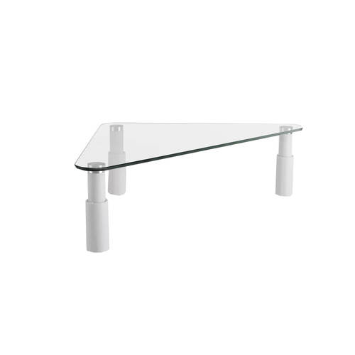 Ergovida Adjustable Corner Riser Glass Monitor Stand 50x28cm - White