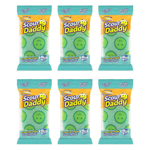 6PK Scrub Daddy Essentials Scratch Free Scouring Pad/Dishwashing Sponge Green