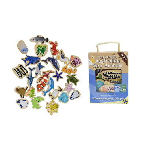 25pc Koala Dream Fridge Friends Australian Sea Animals Wooden Magnets/Toy 2y+