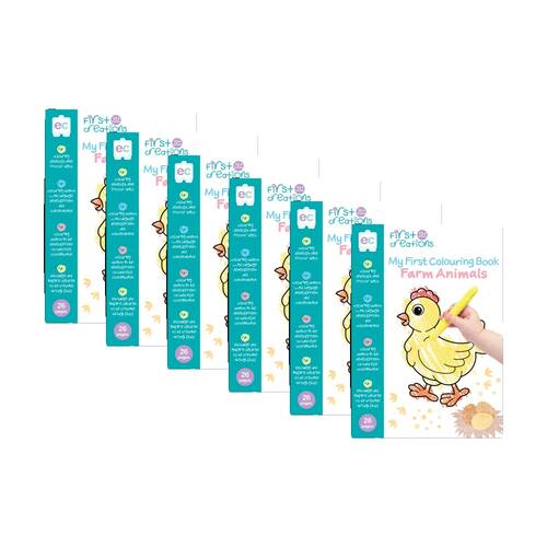 6PK First Creations My Colouring Book Farm Animals Kids Activity 26 Pages 12m+