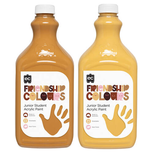 2pc Educational Colours Friendship Skin Tone Acrylic Paint 2L Sand/Honey