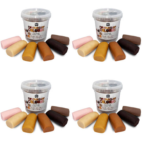 4x 6pc Educational Colours Friendship Colour Dough 900g Skin Tones