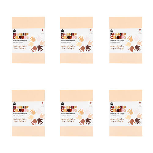 6x 48pc Educational Colours Friendship Colour Premium Craft Paper A4