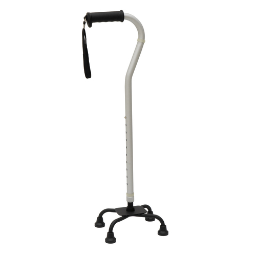 Evekare Adjustable Quad Feet Cane/Walking Stick Aluminium Silver