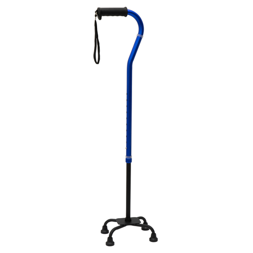 Evekare Adjustable Quad Feet Cane/Walking Stick Aluminium Blue