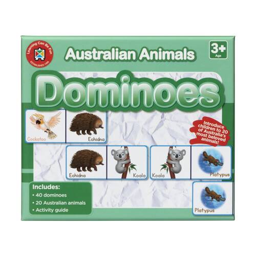 40pc Learning Can Be Fun Australian Animal Dominoes Kids Education Game 3y+