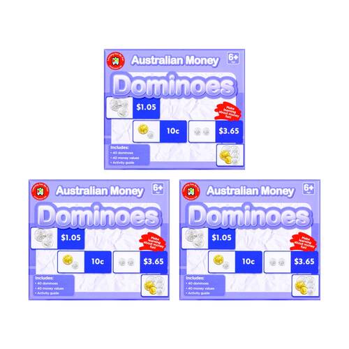 3x 40pc Learning Can Be Fun Australian Money Dominoes Kids Education Game 6y+