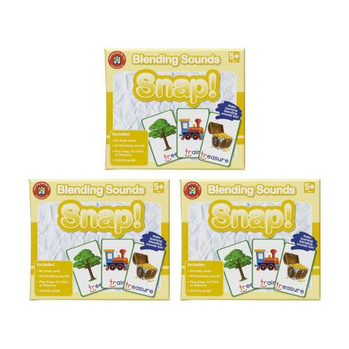 3PK Learning Can Be Fun Blending Sounds Snap! 80 Cards Phonics Practice Kids 5y+