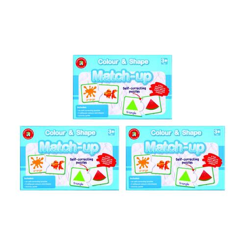3PK Learning Can Be Fun Colour & Shape Match-Up 44 Creative Puzzles For Kids 3y+