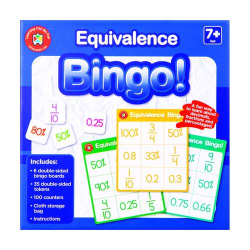 Learning Can Be Fun Equivalence Bingo Match Fraction/Decimal/Percent Game 7y+
