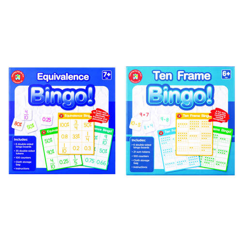 Learning Can Be Fun Equivalence/Ten Mathematics Frame Kids Bingo Game Set 7y+