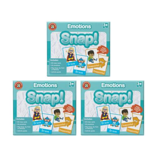 3PK Learning Can Be Fun Emotions Snap! 80 Cards Identify Feelings Kids Game 3y+