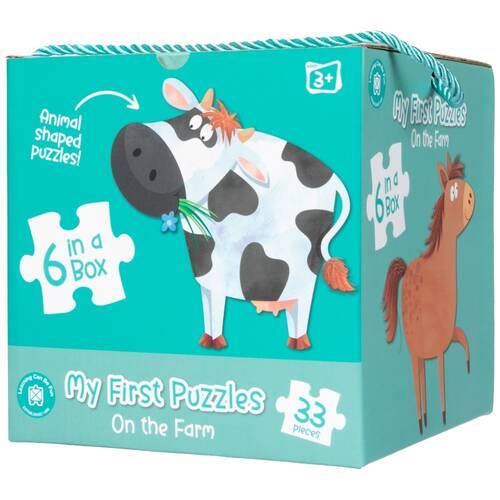 6PK Learning Can Be Fun My First Puzzles Set On The Farm w/Carry Box 3y+