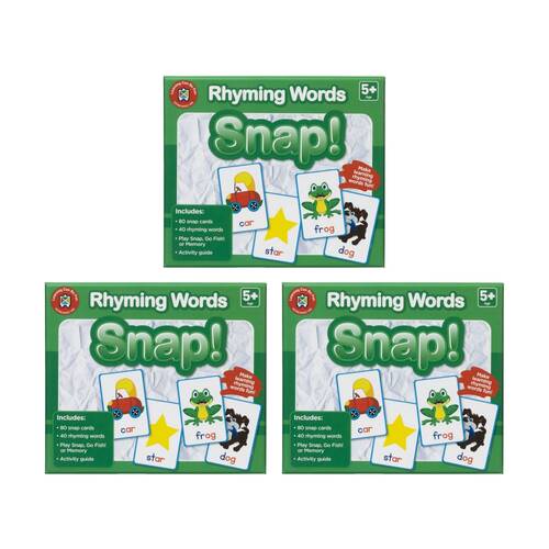 3PK Learning Can Be Fun Rhyming Words Snap! 80 Cards Build Skills Kids Game 5y+