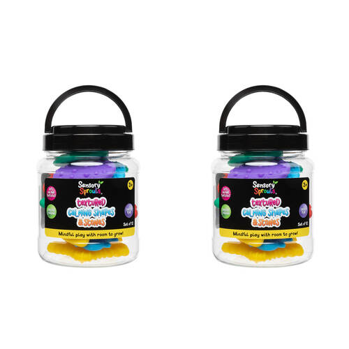 2x 12pc Sensory Sprouts Textured Calming Shapes & Stones Set Kids Toy Multi