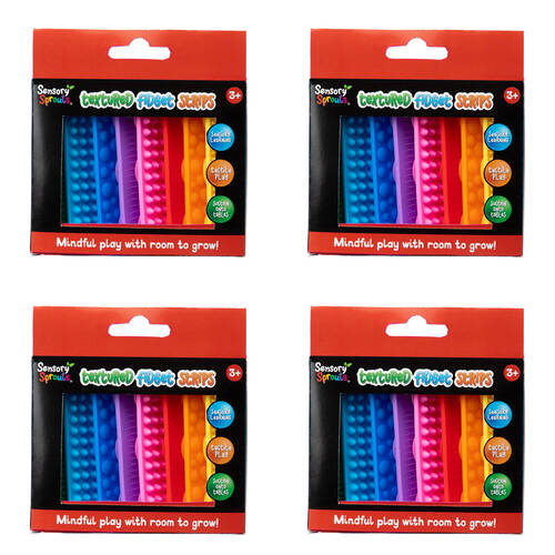 4x 8pc Sensory Sprouts Textured Fidget Strips Set Kids Toy Multicoloured
