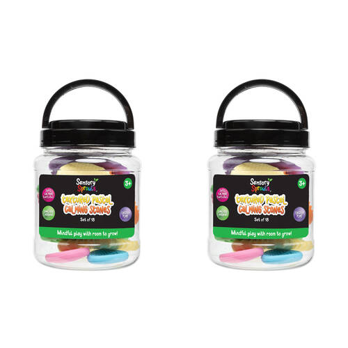 2x 18pc Sensory Sprouts Textured Pastel Calming Stones Set Kids Toy Multi