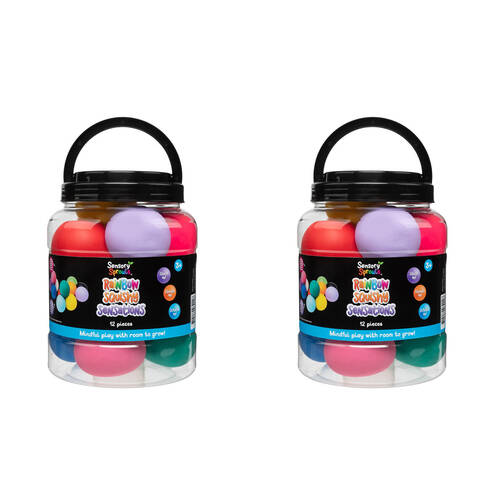 2x 12pc Sensory Sprouts Rainbow Squishy Sensations Jar Kids Toy Multicoloured