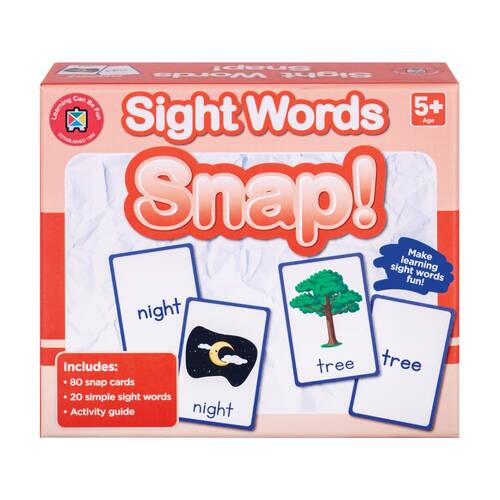 Learning Can Be Fun Sight Word Snap! 80 Cards Kids Reading/Learning Game 5y+