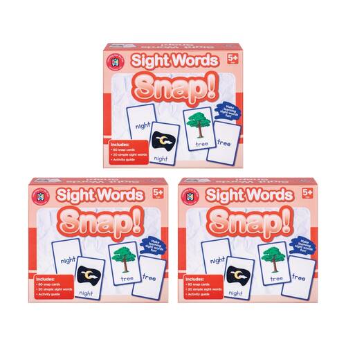 3PK Learning Can Be Fun Sight Word Snap! 80 Cards Kids Reading/Learning Game 5y+