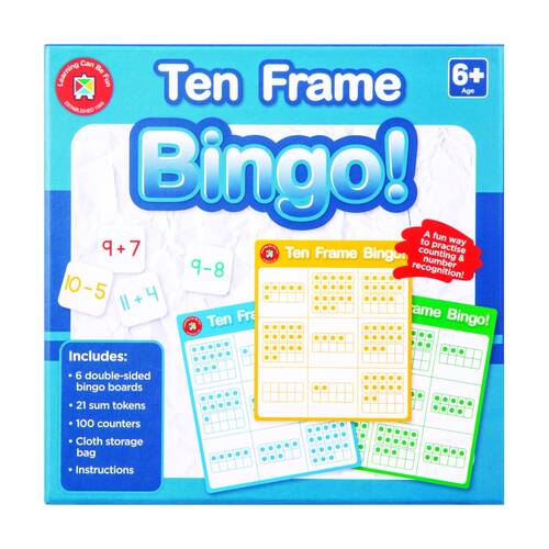 Learning Can Be Fun Ten Frame Bingo Mathematics Kids Educational Game 6y+