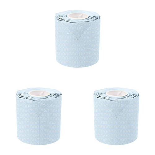 3PK Learning Can Be Fun Blue Patterned Rolled Scalloped Border 6.5 x 15.2cm