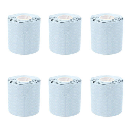 6PK Learning Can Be Fun Blue Patterned Rolled Scalloped Border 6.5 x 15.2cm