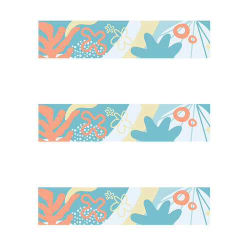3x 12pc Learning Can Be Fun Coastal Breeze Abstract Border Pack 90cm x 7.5cm