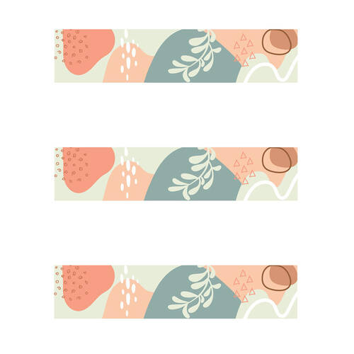 3x 12pc Learning Can Be Fun Earthy Abstract Border Pack 90cm x 7.5cm