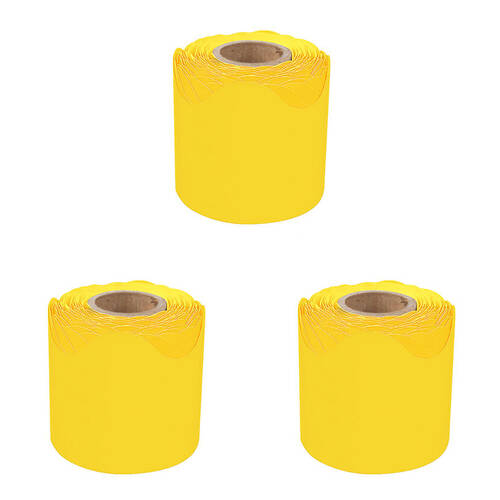 3PK Learning Can Be Fun Growing Minds Butter Rolled Scallop Border 6.5 x 15.2cm