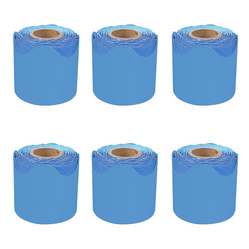 6PK Learning Can Be Fun Growing Minds Ocean Rolled Scalloped Border 6.5 x 15.2cm