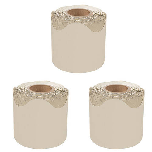 3PK Learning Can Be Fun Growing Minds Oat Rolled Scalloped Border 6.5 x 15.2cm