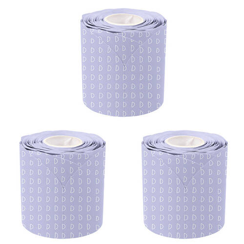 3PK Learning Can Be Fun Lilac Patterned Rolled Scalloped Border 6.5 x 15.2cm