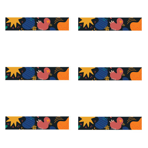 6x 12pc Learning Can Be Fun Night Brights Abstract Border 90cm x 7.5cm