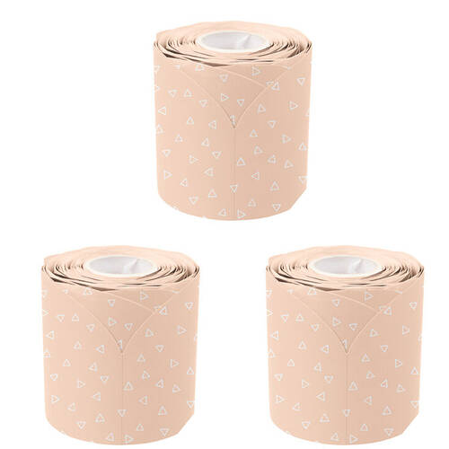 3PK Learning Can Be Fun Peach Patterned Rolled Scalloped Border 6.5 x 15.2cm