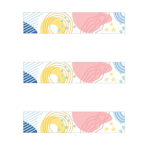 3x 12pc Learning Can Be Fun Pastel Pop Abstract Border Pack 90cm x 7.5cm
