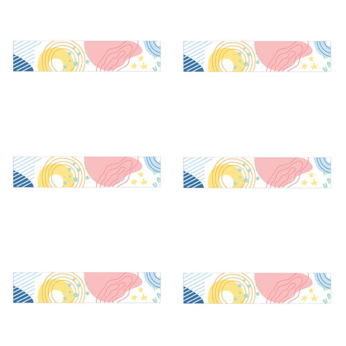 6x 12pc Learning Can Be Fun Pastel Pop Abstract Border Pack 90cm x 7.5cm