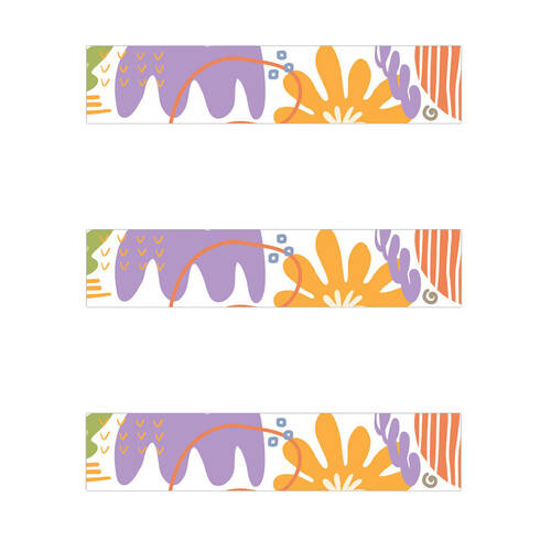 3x 12pc Learning Can Be Fun Wild Abstract Border Pack 90cm x 7.5cm