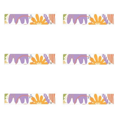 6x 12pc Learning Can Be Fun Wild Abstract Border Pack 90cm x 7.5cm